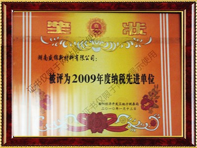 2009年纳税先进单位